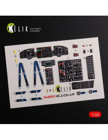 CH-47F interior 3D decals for Italeri kit, 1/48 - Kelik K48093