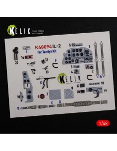 IL-2 Shturmovik interior 3D decals for Tamiya kit, 1/48 - Kelik K48094