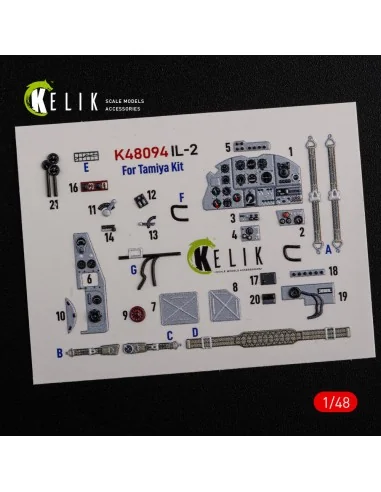 [NO_DESC] IL-2 Shturmovik interior 3D decals for Tamiya kit, 1/48 -...