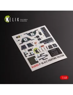 F-16A/C - interior 3D decals for Academy kit, 1/48 - Kelik K48103