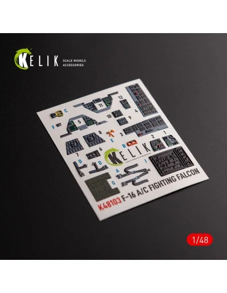 F-16A/C - interior 3D decals for Academy kit, 1/48 - Kelik K48103