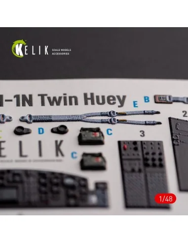 UH-1N Twin Huey - interior 3D decals for Zimi Model/KittyHawk kit, ...