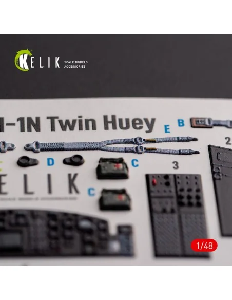 UH-1N Twin Huey - interior 3D decals for Zimi Model/KittyHawk kit, ...