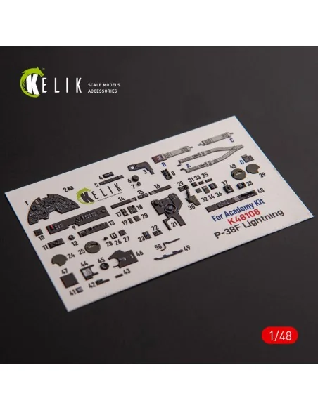 ?-38F Lightning - interior 3D decals for Academy kit, 1/48 - Kelik ...