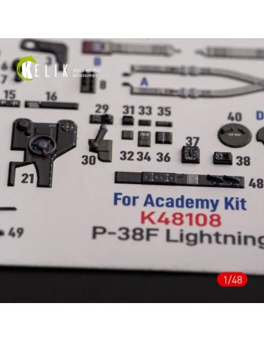 ?-38F Lightning - interior 3D decals for Academy kit, 1/48 - Kelik ...