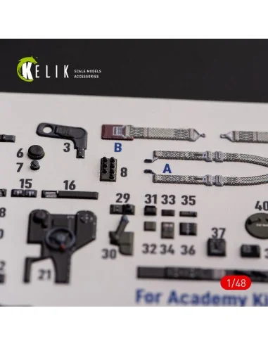 ?-38F Lightning - interior 3D decals for Academy kit, 1/48 - Kelik ...