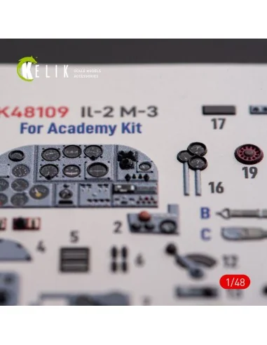IL-2M3 - interior 3D decals for Academy/Accurate Miniatures kit, 1/...