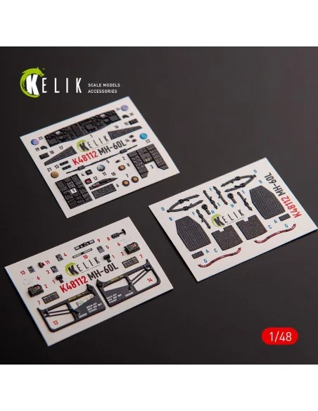 MH-60L Black Hawk - interior 3D decals for ICM kit, 1/48 - Kelik K4...