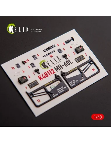 MH-60L Black Hawk - interior 3D decals for ICM kit, 1/48 - Kelik K4...