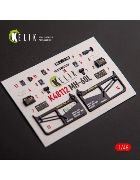 MH-60L Black Hawk - interior 3D decals for ICM kit, 1/48 - Kelik K4...