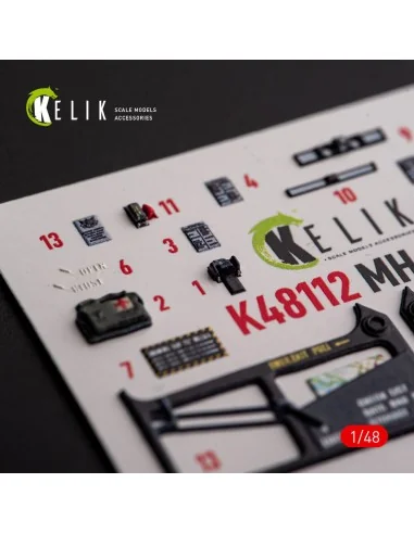 MH-60L Black Hawk - interior 3D decals for ICM kit, 1/48 - Kelik K4...