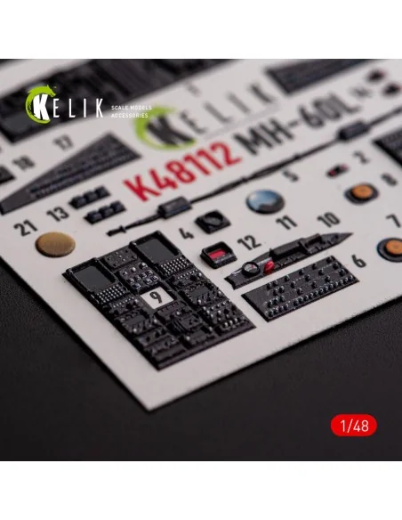 MH-60L Black Hawk - interior 3D decals for ICM kit, 1/48 - Kelik K4...