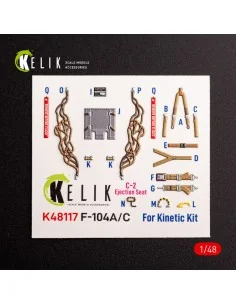 F-104 A/C - interior 3D decals for Kinetic kit, 1/48 - Kelik K48117 2