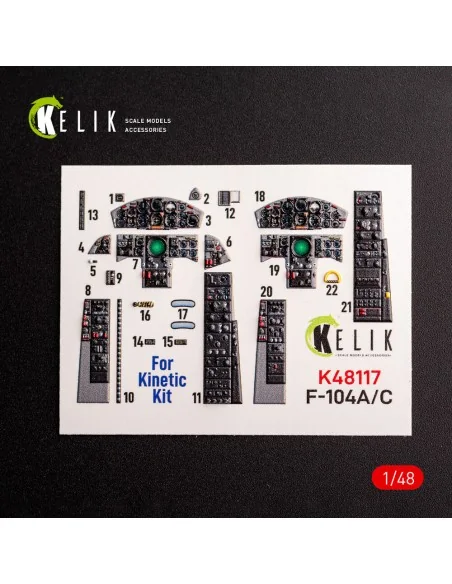 [NO_DESC] F-104 A/C - interior 3D decals for Kinetic kit, 1/48 - Ke...