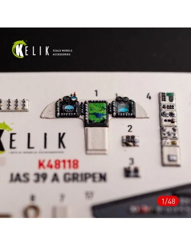 Jas-39 A - interior 3D decals for Italeri kit, 1/48 - Kelik K48118