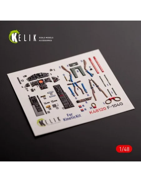 F-104G - interior 3D decals for Kinetic kit, 1/48 - Kelik K48120