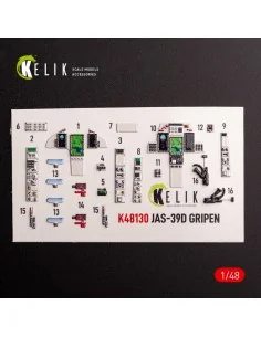 Jas-39 D - interior 3D decals for Italeri kit, 1/48 - Kelik K48130 2