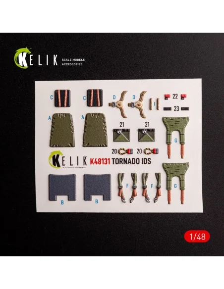 Tornado IDS - interior 3D decals for Italeri kit, 1/48 - Kelik K48131