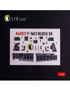 F-16CJ - interior 3D decals for Tamiya kit, 1/48 - Kelik K48127 2