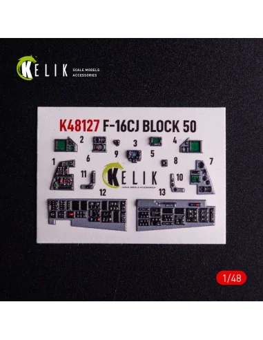 F-16CJ - interior 3D decals for Tamiya kit, 1/48 - Kelik K48127