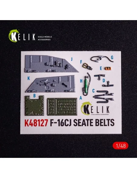 F-16CJ - interior 3D decals for Tamiya kit, 1/48 - Kelik K48127