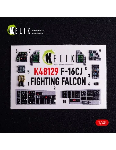 F-16CJ - interior 3D decals for Hasegawa kit, 1/48 - Kelik K48129