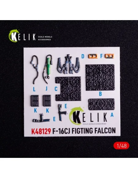 F-16CJ - interior 3D decals for Hasegawa kit, 1/48 - Kelik K48129