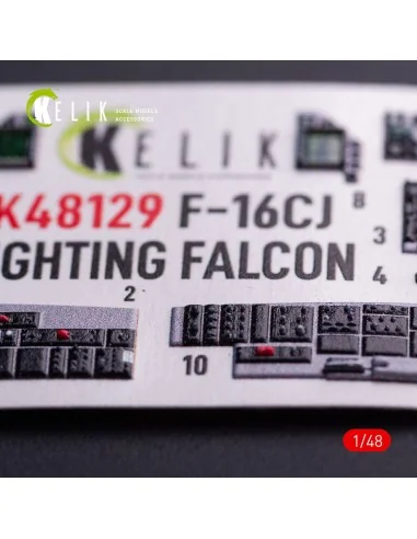 F-16CJ - interior 3D decals for Hasegawa kit, 1/48 - Kelik K48129