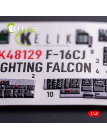 F-16CJ - interior 3D decals for Hasegawa kit, 1/48 - Kelik K48129