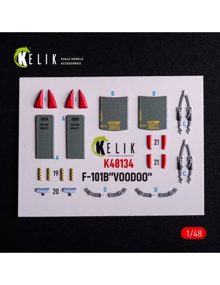 F-101B VooDoo - interior 3D decals for Zimi Model/KittyHawk kit, 1/...