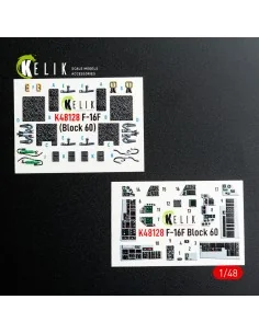 [NO_DESC] F-16F Block 60 - interior 3D decals for Hasegawa kit, 1/4...