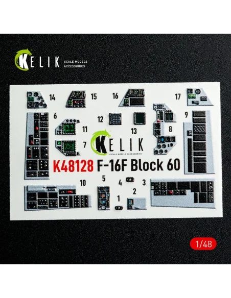 F-16F Block 60 - interior 3D decals for Hasegawa kit, 1/48 - Kelik ...