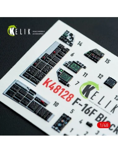 [NO_DESC] F-16F Block 60 - interior 3D decals for Hasegawa kit, 1/4...