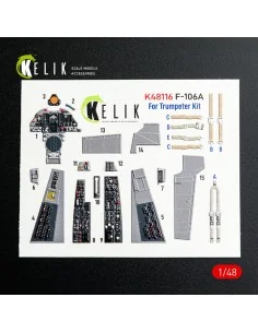F-106A Delta Dart - interior 3D decals for Trumpeter kit, 1/48 - Ke...