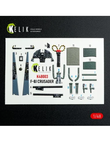F-8J Crusader - interior 3D decals for Hasegawa kit, 1/48 - Kelik K...
