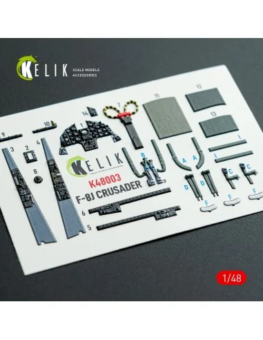 F-8J Crusader - interior 3D decals for Hasegawa kit, 1/48 - Kelik K...