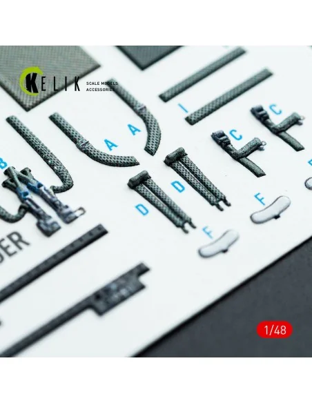 F-8J Crusader - interior 3D decals for Hasegawa kit, 1/48 - Kelik K...