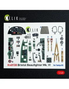 Bristol Beaufighter Mk.VI - interior 3D decals for Tamiya kit, 1/48...
