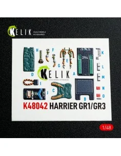 Harrier GR1/GR3 interior 3D decals for Kinetic kit, 1/48 - Kelik K4...