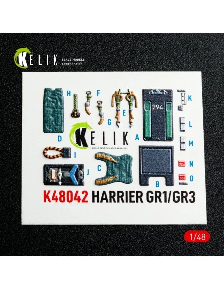 Harrier GR1/GR3 interior 3D decals for Kinetic kit, 1/48 - Kelik K4...