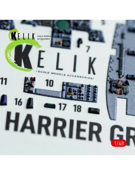 Harrier GR1/GR3 interior 3D decals for Kinetic kit, 1/48 - Kelik K4...