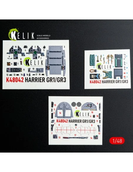 [NO_DESC] Harrier GR1/GR3 interior 3D decals for Kinetic kit, 1/48 ...