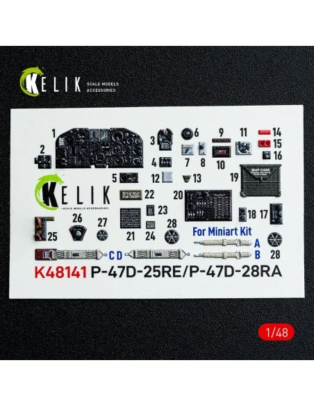 [NO_DESC] P-47D - 25RE/28RA - interior 3D decals for MiniArt kit, 1...