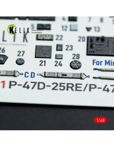 P-47D - 25RE/28RA - interior 3D decals for MiniArt kit, 1/48 - Keli...