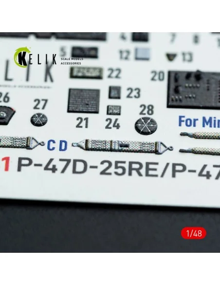 P-47D - 25RE/28RA - interior 3D decals for MiniArt kit, 1/48 - Keli...