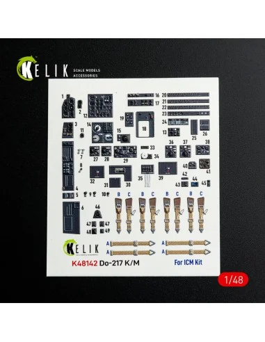 Do-217 K/M - interior 3D decals for ICM kit, 1/48 - Kelik K48142