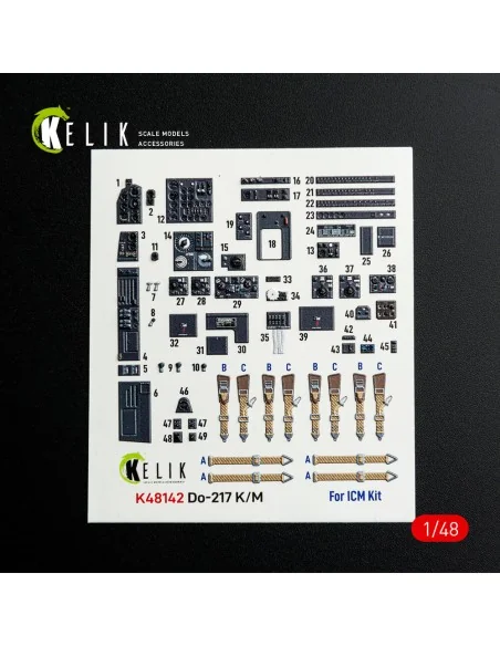 Do-217 K/M - interior 3D decals for ICM kit, 1/48 - Kelik K48142