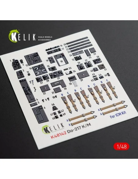 Do-217 K/M - interior 3D decals for ICM kit, 1/48 - Kelik K48142