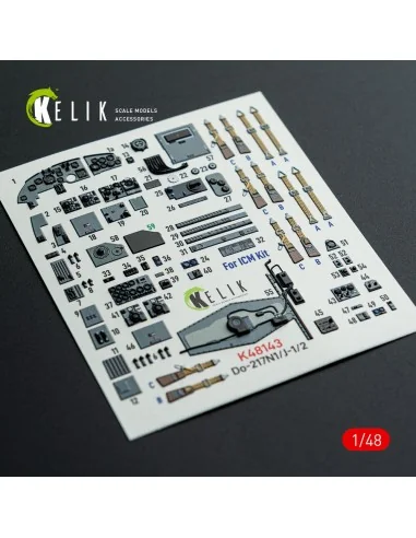 Do-217 N/J - interior 3D decals for ICM kit, 1/48 - Kelik K48143