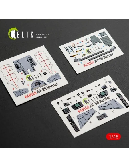 AV-8B Harrier - interior 3D decals for Hasegawa kit, 1/48 - Kelik K...